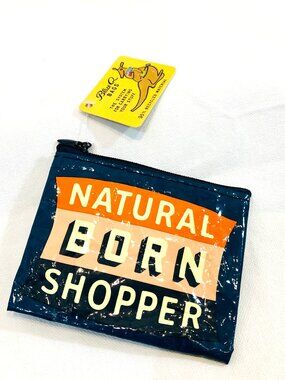 Blue Q Coin Purse Natural Born Shopper NWT Recycled Materials